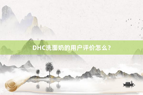 DHC洗面奶的用户评价怎么？